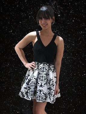 Crystal Doll
Black White Damask Fit Flare Party